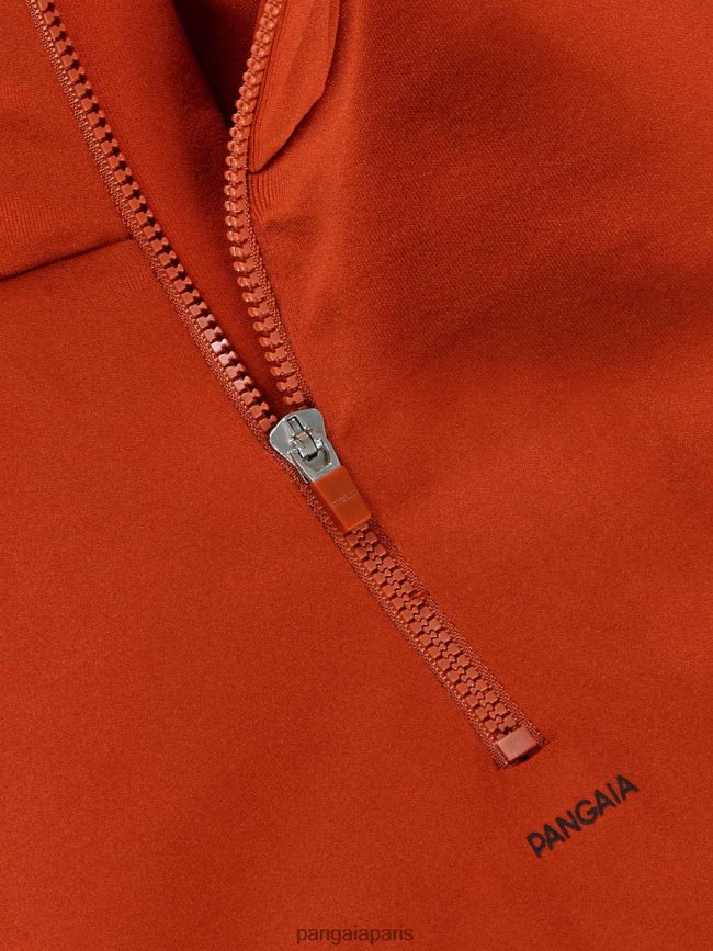 jaspe rouge Pangaia vêtements femmes DH84F0146 motion x top zippé à manches longues