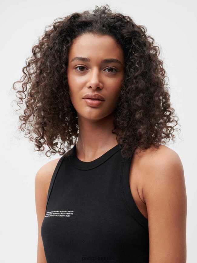 noir Pangaia vêtements femmes DH84F0177 débardeur en coton recyclé