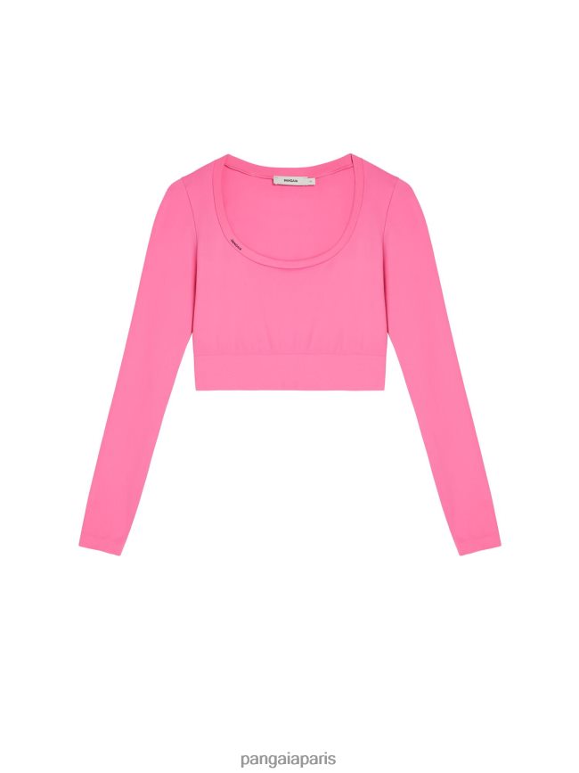 rose pastèque Pangaia vêtements femmes DH84F0145 motion x haut à manches longues