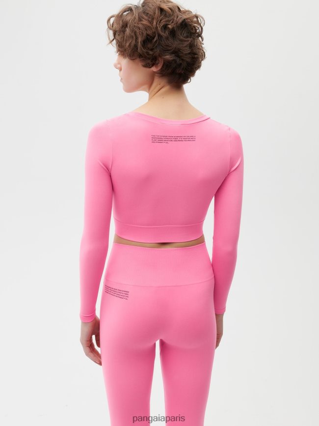 rose pastèque Pangaia vêtements femmes DH84F0145 motion x haut à manches longues