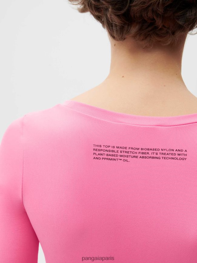 rose pastèque Pangaia vêtements femmes DH84F0145 motion x haut à manches longues