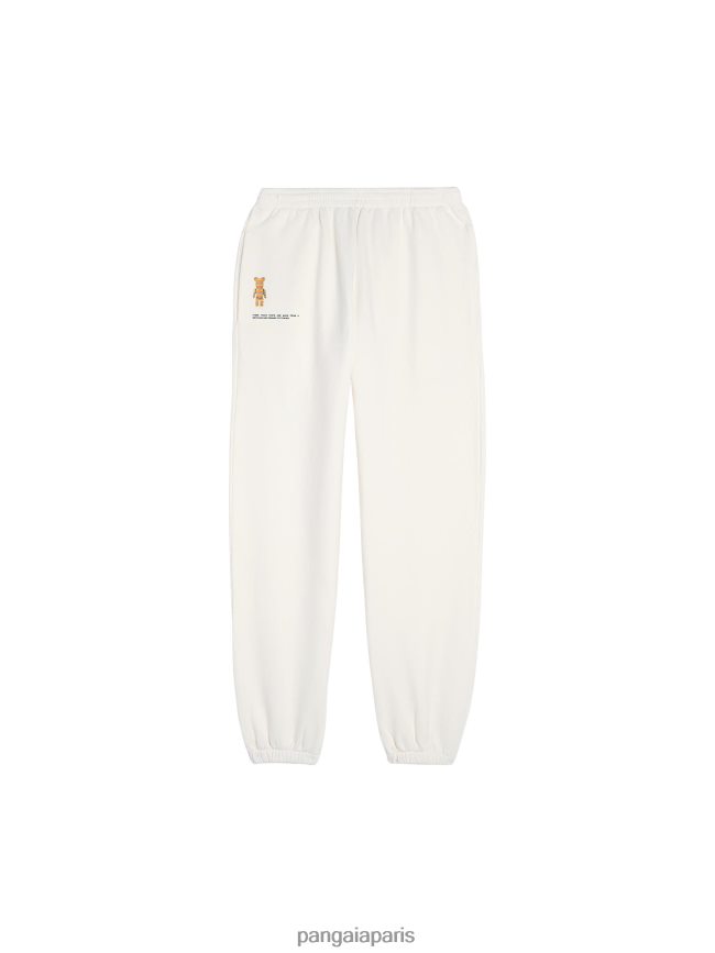 blanc cassé Pangaia vêtements femmes DH84F0371 pantalon de survêtement en coton recyclé x haroshi be@rbrick