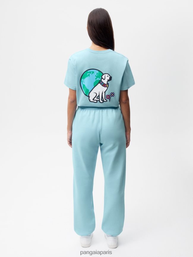 bleu céleste Pangaia vêtements femmes DH84F0365 pantalon de survêtement x victor victor signature