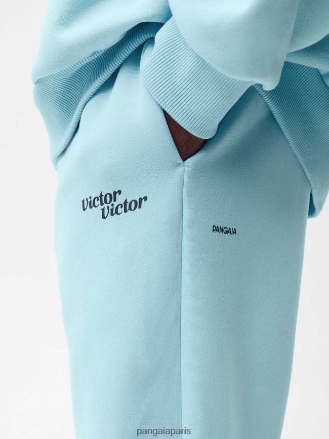 bleu céleste Pangaia vêtements femmes DH84F0365 pantalon de survêtement x victor victor signature