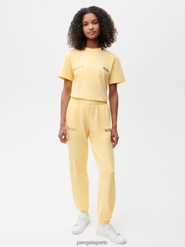 bouton d'or jaune Pangaia vêtements femmes DH84F0358 pantalon de jogging x roberto lugo 365