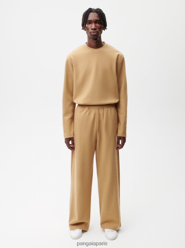 chameau Pangaia vêtements femmes DH84F0362 pantalon de jogging ample en jersey de laine recyclée