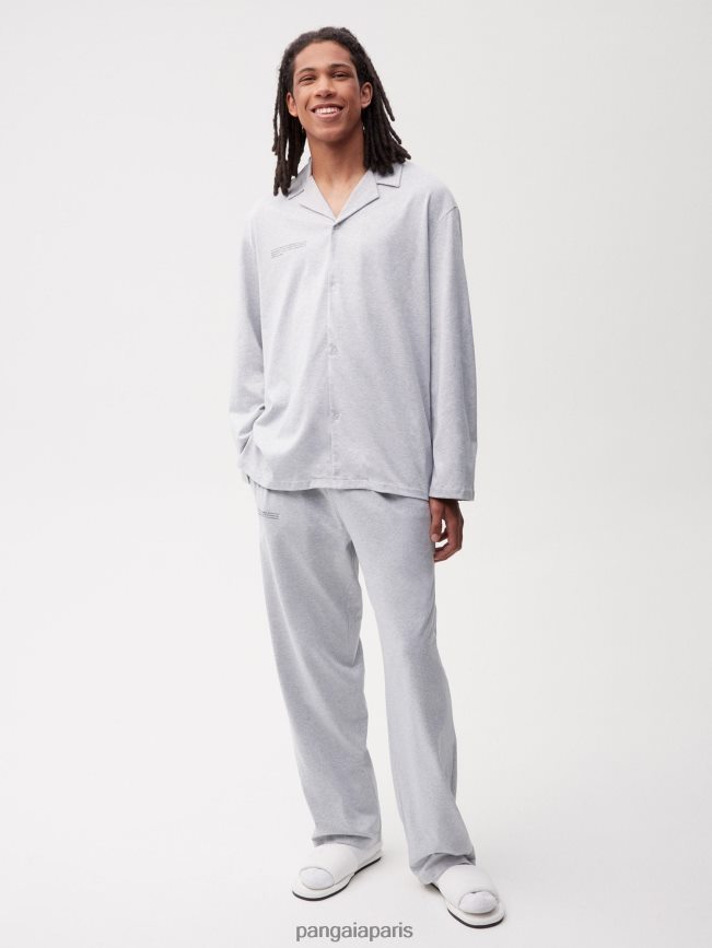 gris chiné Pangaia vêtements femmes DH84F0425 pantalon de survêtement de pyjama en coton biologique avec c-fiber