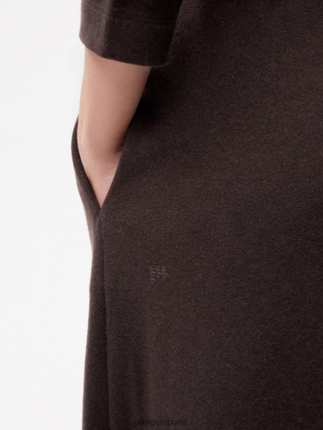 marron Pangaia vêtements femmes DH84F0327 pantalon de jogging ample en jersey de laine recyclée