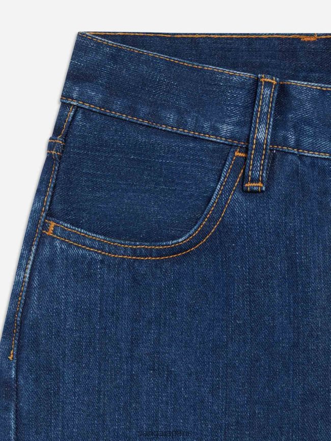 mi-lavage Pangaia vêtements femmes DH84F0373 jean taille haute en denim ortie