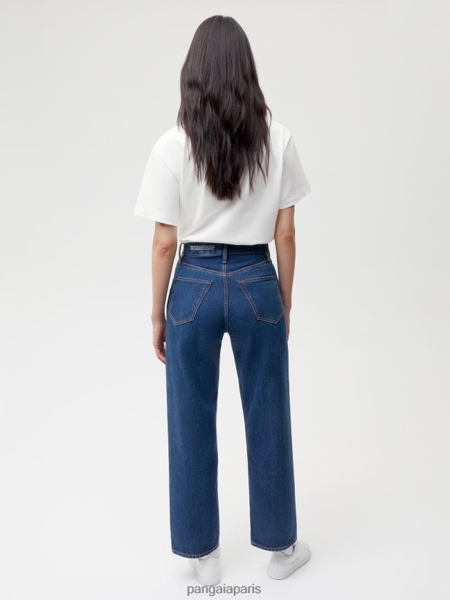 mi-lavage Pangaia vêtements femmes DH84F0373 jean taille haute en denim ortie