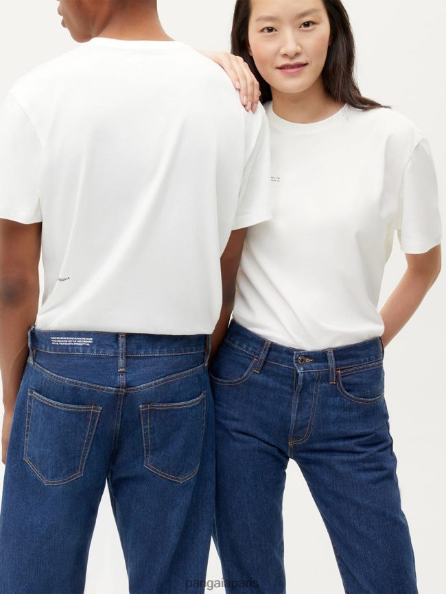 mi-lavage Pangaia vêtements femmes DH84F0381 jean droit en denim ortie