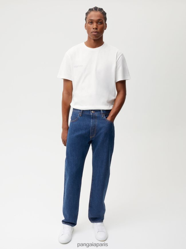 mi-lavage Pangaia vêtements femmes DH84F0381 jean droit en denim ortie