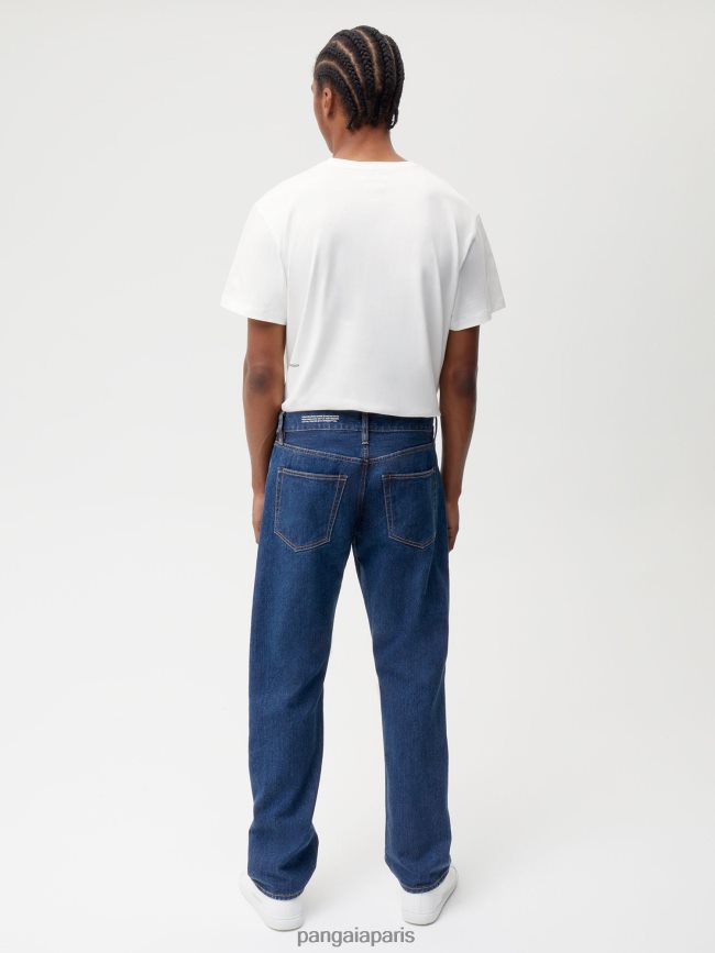 mi-lavage Pangaia vêtements femmes DH84F0381 jean droit en denim ortie