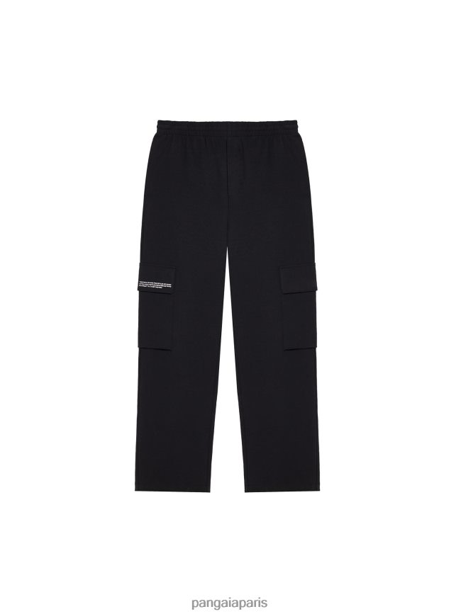 noir Pangaia vêtements femmes DH84F0337 pantalon cargo en jersey de coton recyclé