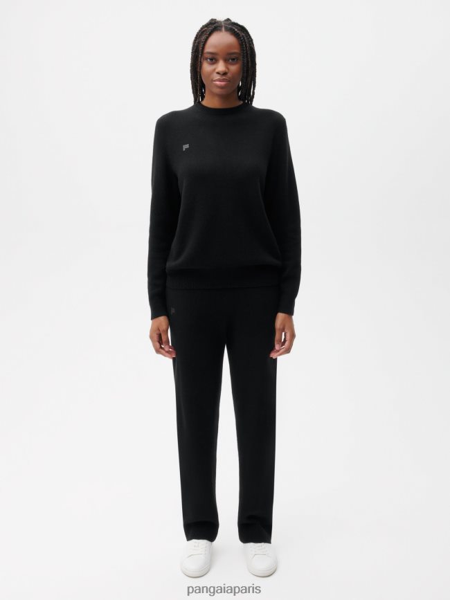 noir Pangaia vêtements femmes DH84F0349 pantalon de jogging ample en cachemire recyclé