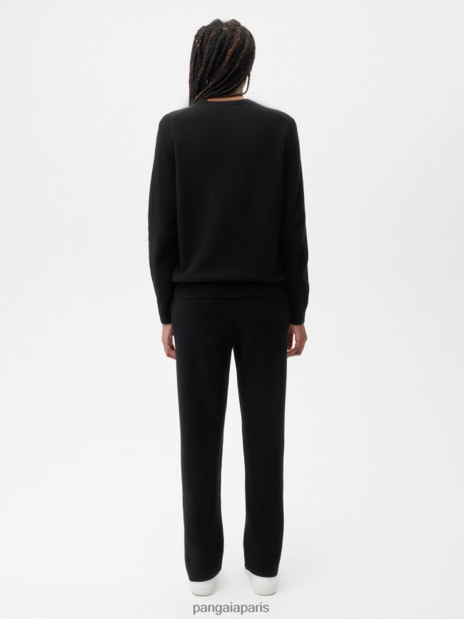 noir Pangaia vêtements femmes DH84F0349 pantalon de jogging ample en cachemire recyclé