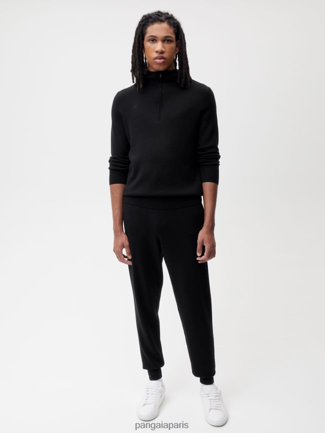 noir Pangaia vêtements femmes DH84F0360 pantalon de survêtement en laine mérinos