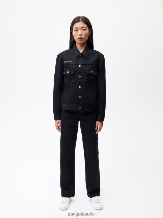 noir Pangaia vêtements femmes DH84F0377 jean taille haute en denim ortie