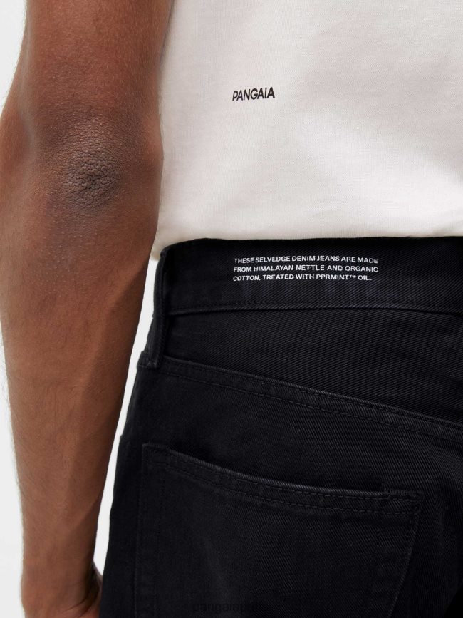 noir Pangaia vêtements femmes DH84F0384 jean droit en denim ortie