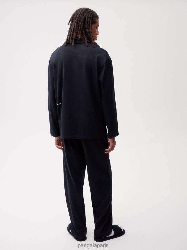 noir Pangaia vêtements femmes DH84F0429 pantalon de survêtement de pyjama en coton biologique avec c-fiber