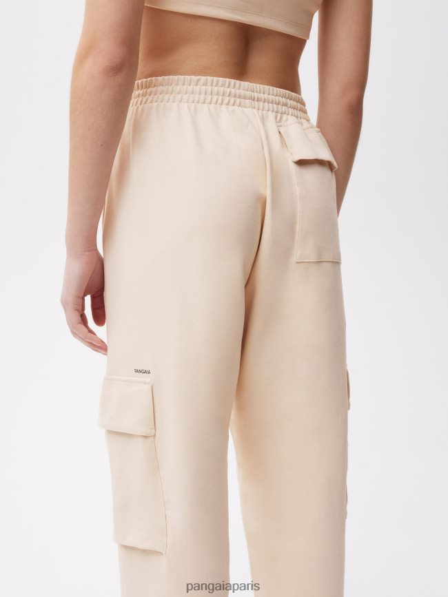 sable Pangaia vêtements femmes DH84F0320 pantalon cargo en jersey de coton recyclé