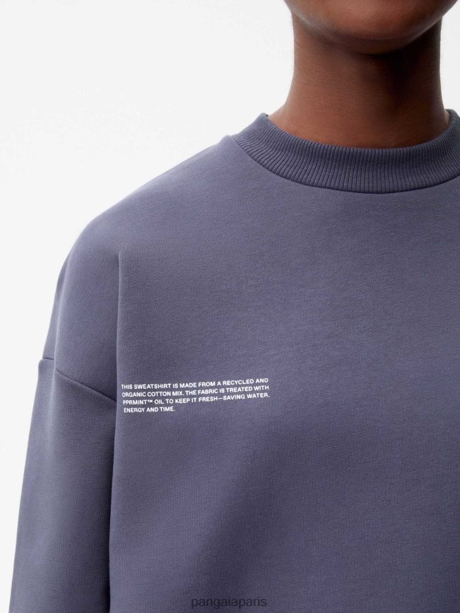 bleu ardoise Pangaia vêtements femmes DH84F0105 sweat-shirt signature