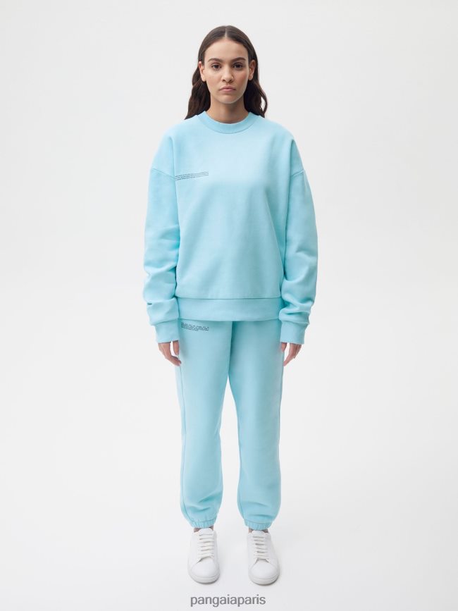 bleu céleste Pangaia vêtements femmes DH84F095 sweat-shirt signature