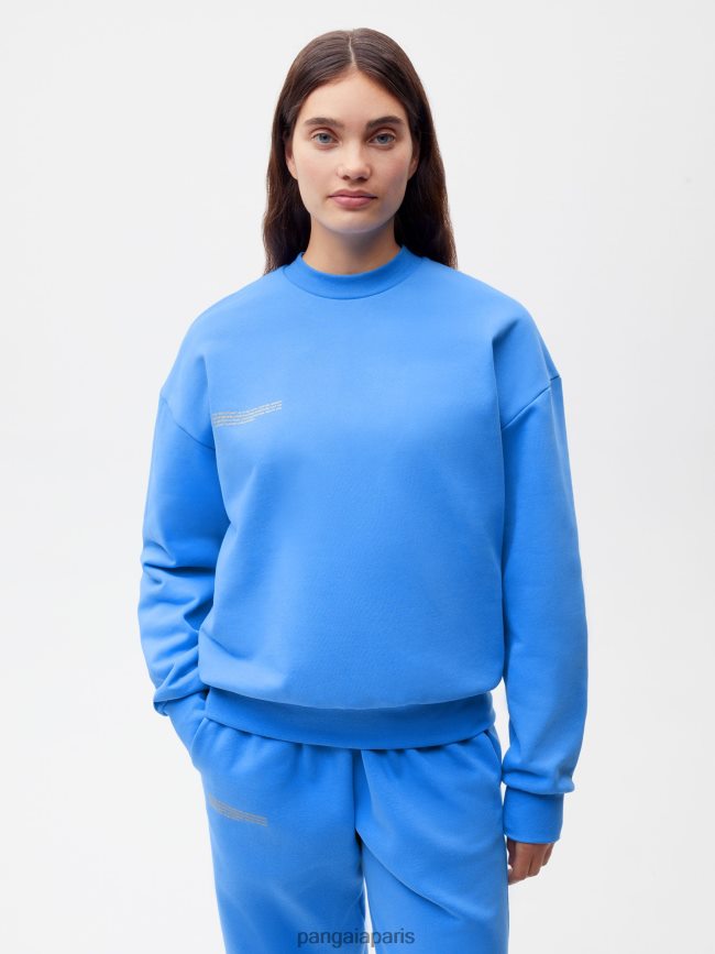bleu d'eau Pangaia vêtements femmes DH84F097 sweat-shirt en coton en conversion