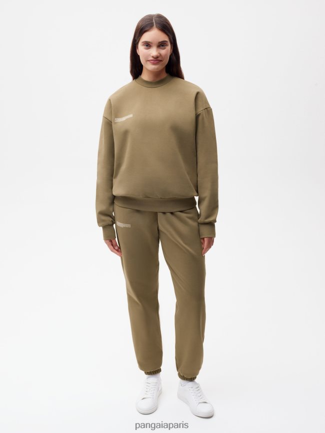 brun carbone Pangaia vêtements femmes DH84F0116 sweat-shirt en coton en conversion