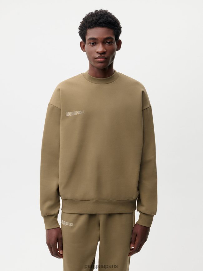 brun carbone Pangaia vêtements femmes DH84F0116 sweat-shirt en coton en conversion