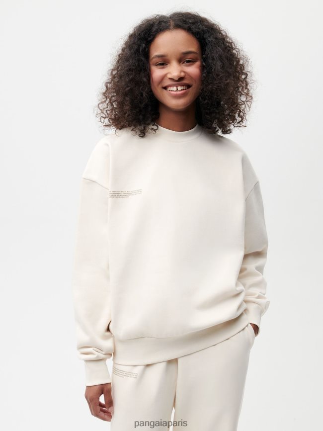 coton blanc Pangaia vêtements femmes DH84F080 sweat-shirt en coton en conversion