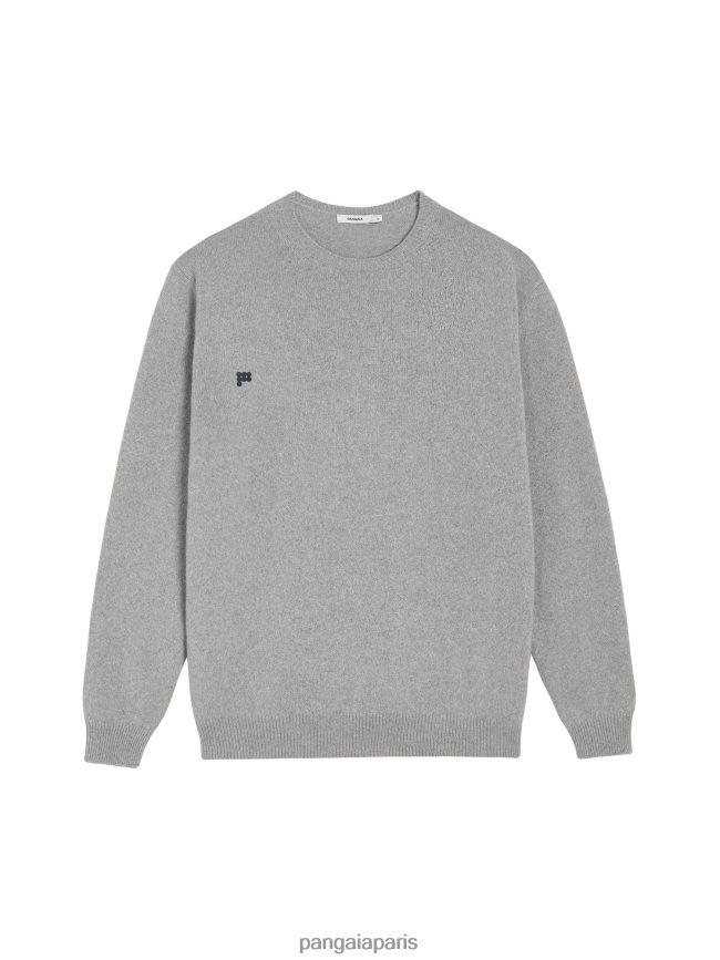 gris pâle chiné Pangaia vêtements femmes DH84F0113 sweat ras du cou en cachemire recyclé