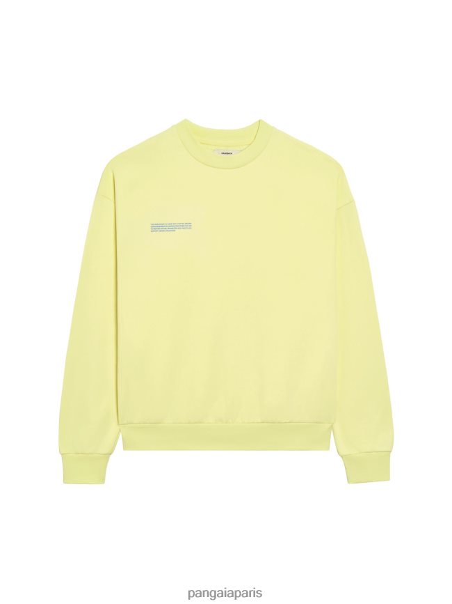 jaune rayon de soleil Pangaia vêtements femmes DH84F0118 sweat-shirt en coton en conversion