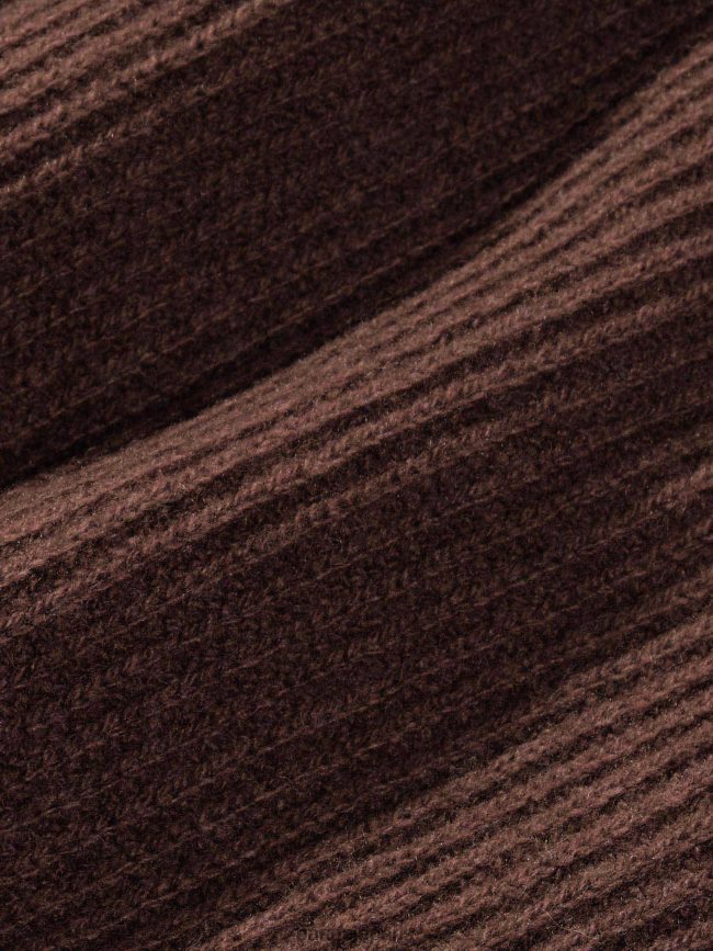 marron Pangaia vêtements femmes DH84F0114 pull demi-zip en cachemire recyclé