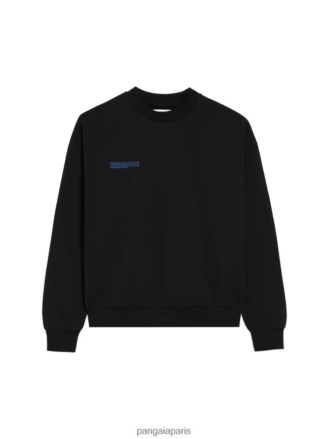 noir Pangaia vêtements femmes DH84F0109 sweat-shirt en coton en conversion