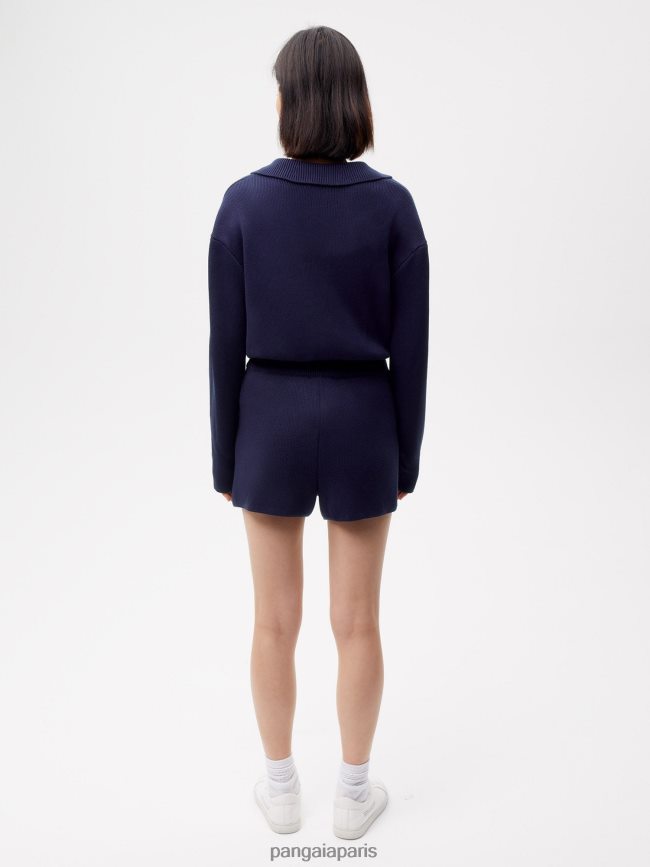 bleu marine Pangaia vêtements femmes DH84F0241 short en tricot