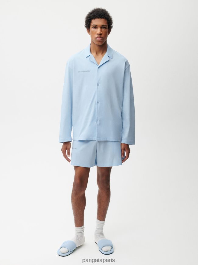 bleu pierre de lune Pangaia vêtements femmes DH84F0436 short ample de pyjama en coton bio