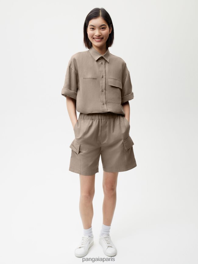 champignon Pangaia vêtements femmes DH84F0233 short cargo en coton bio mélangé