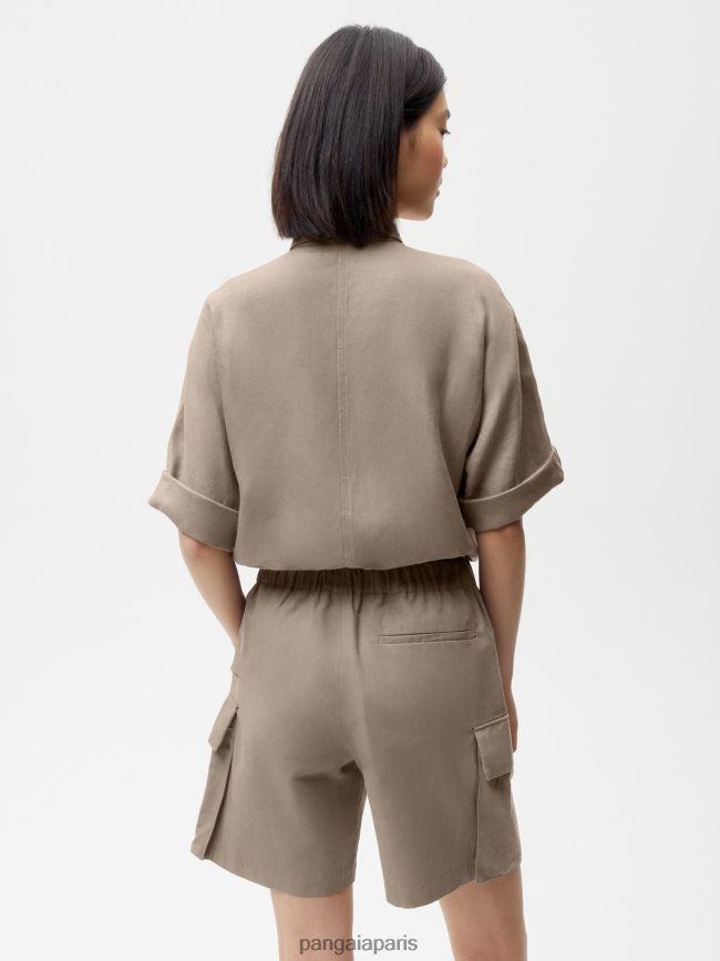champignon Pangaia vêtements femmes DH84F0233 short cargo en coton bio mélangé