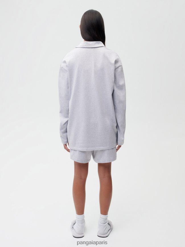 gris chiné Pangaia vêtements femmes DH84F0275 short ample de pyjama en coton biologique avec c-fiber