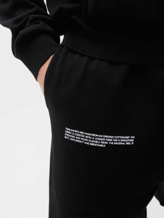 noir Pangaia vêtements femmes DH84F0226 short en maille de coton bio