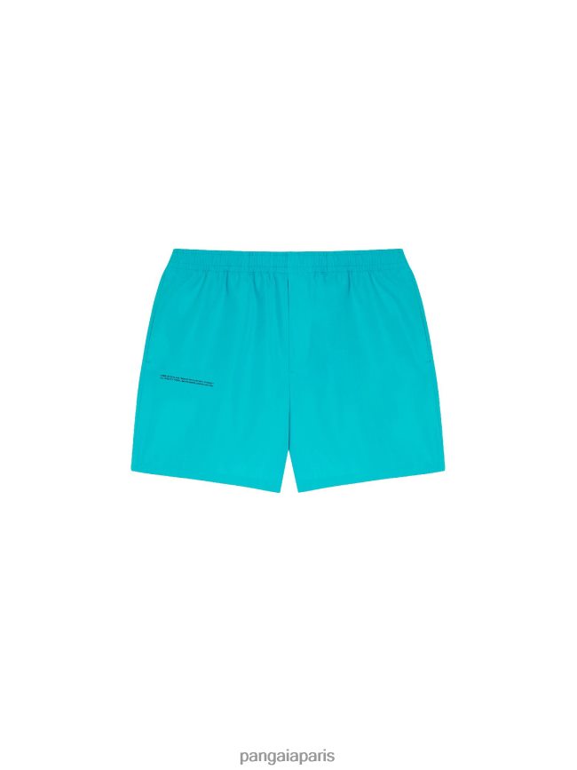 paon bleu Pangaia vêtements femmes DH84F0274 short élastiqué en popeline de coton bio