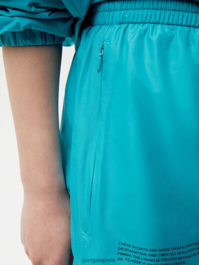paon bleu Pangaia vêtements femmes DH84F0281 short en nylon à dégradation améliorée