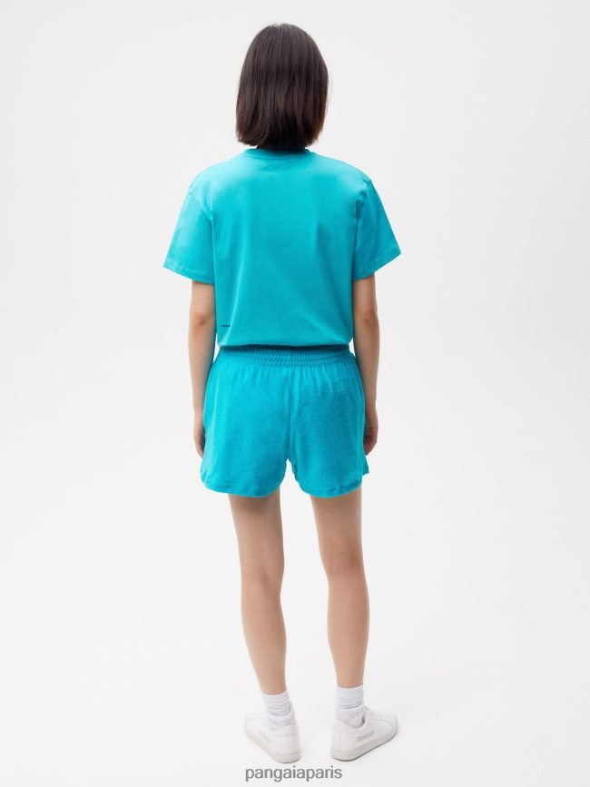 paon bleu Pangaia vêtements femmes DH84F0288 short en éponge