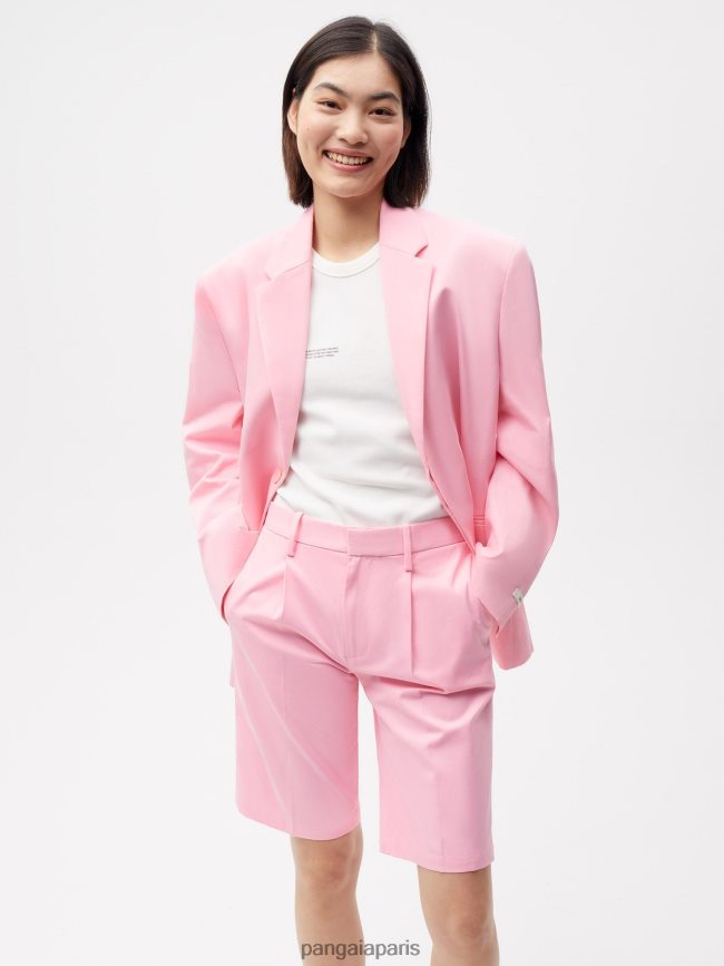 rose sakura Pangaia vêtements femmes DH84F0234 short tailleur en coton bio