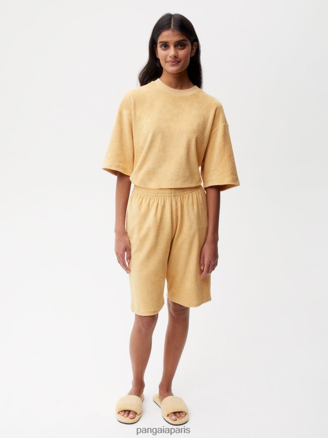 sable noir Pangaia vêtements femmes DH84F0243 short long en éponge