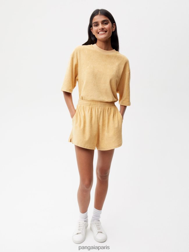 sable noir Pangaia vêtements femmes DH84F0282 short en éponge