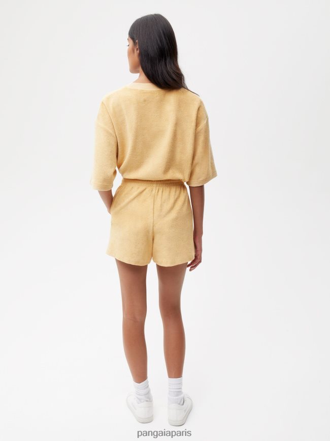 sable noir Pangaia vêtements femmes DH84F0282 short en éponge