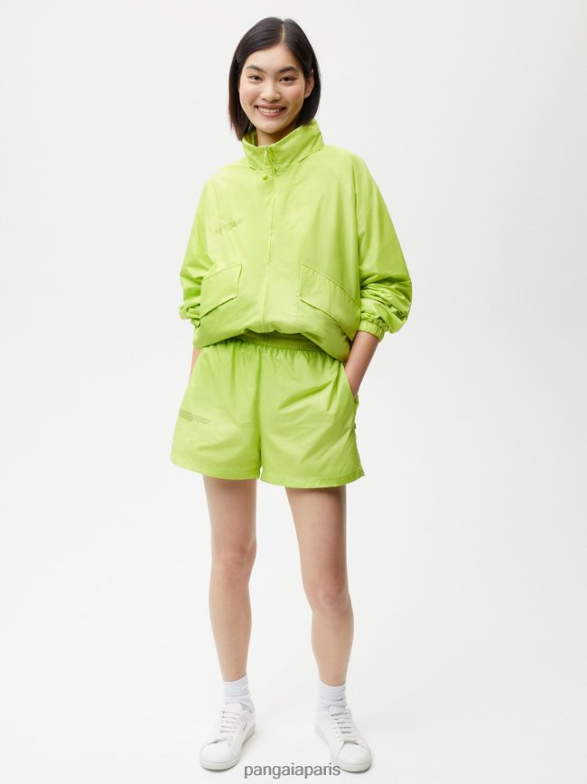 vert citron Pangaia vêtements femmes DH84F0271 short en nylon à dégradation améliorée