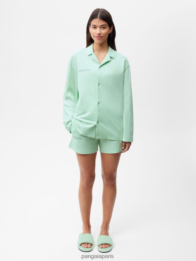 vert lagon Pangaia vêtements femmes DH84F0428 short ample de pyjama en coton bio